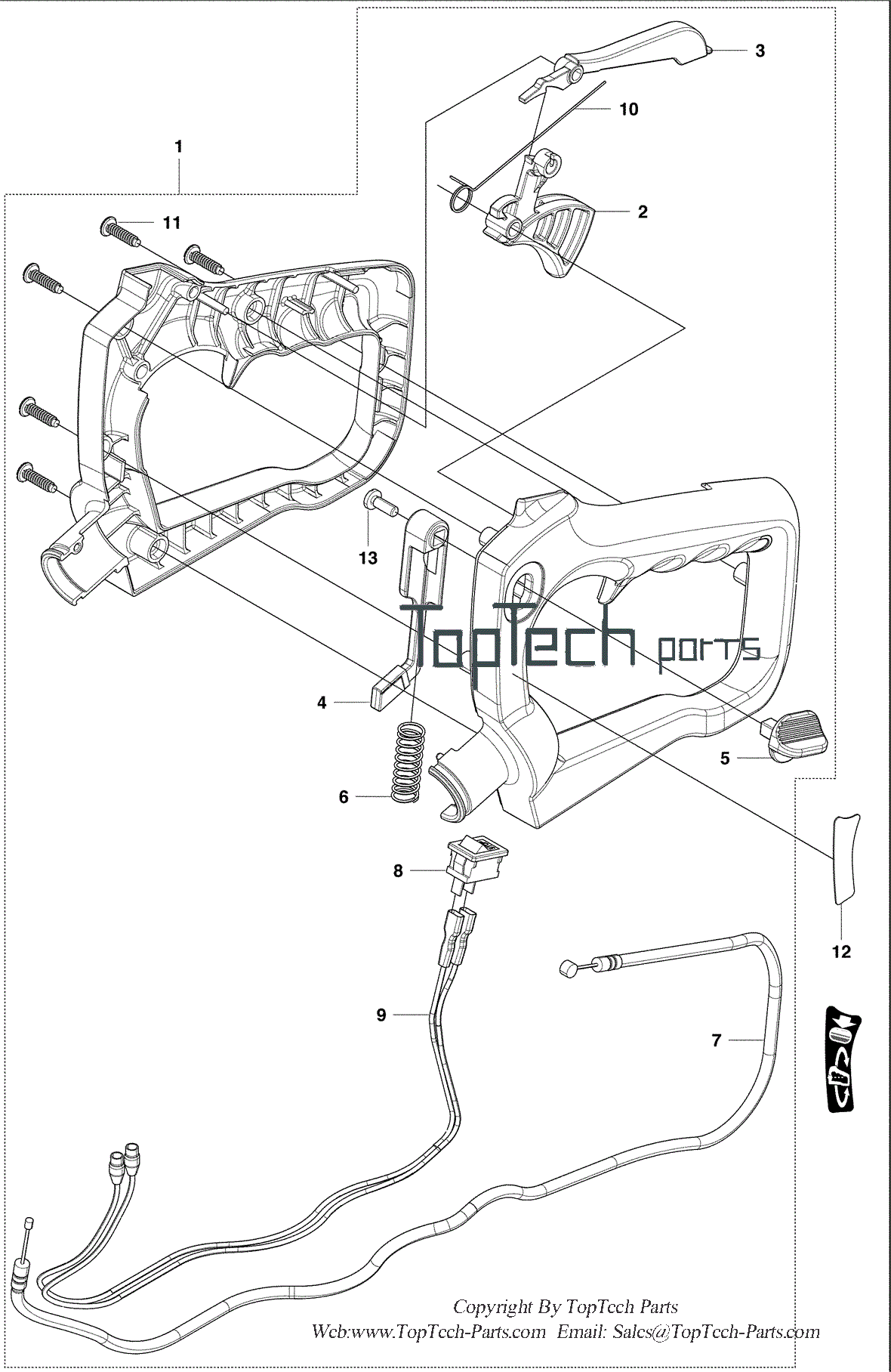 Rear handle trigger assy
